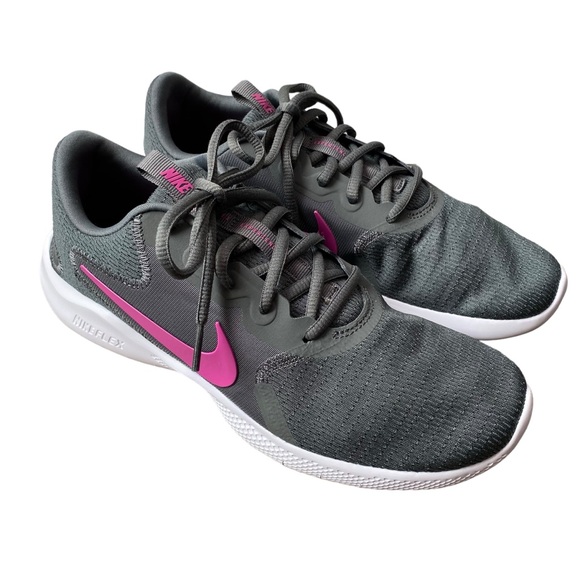 Nike Flex Experience Run 9 Running Shoe In Iron Grey & Pink - Picture 4 of 14